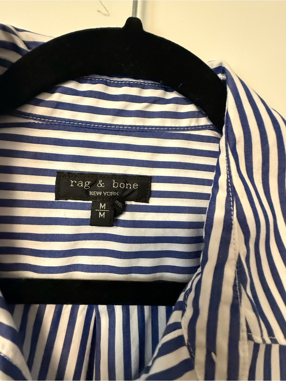 rag & bone ICONS Maxine Stripe Button-Up Shirt – Blue/White – Medium - Picture 11 of 12